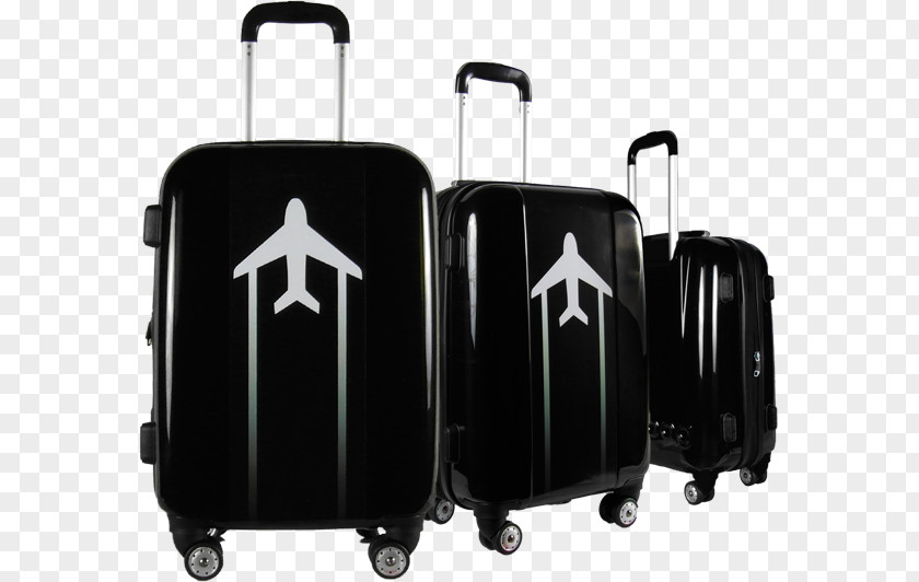 Suitcase Hand Luggage Baggage Black Green PNG