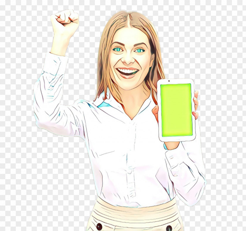 Gadget Selfie Blond Cartoon Technology Finger Mobile Phone PNG