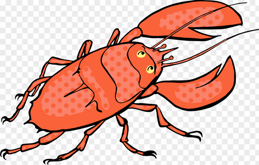 Hand-painted Lobster Crab Seafood Cartoon Clip Art PNG