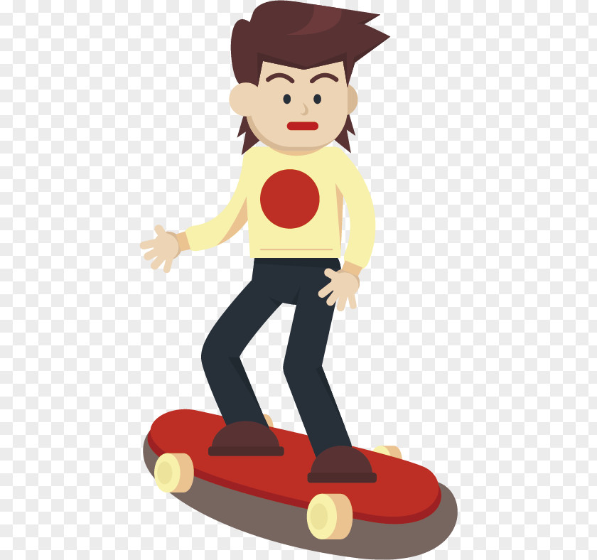 Man Pattern Boy Cartoon Skateboard PNG
