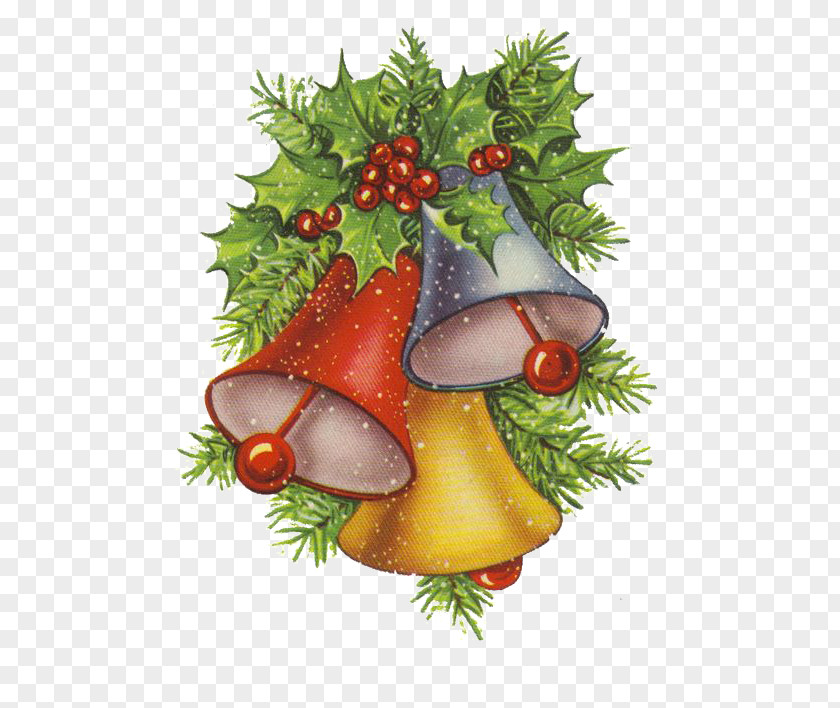 Vintage Bells Christmas Card Jingle Bell Clip Art PNG