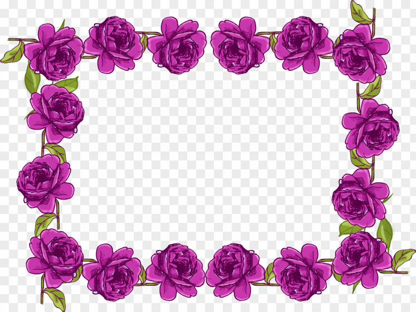 Purple Border Frame Transparent Picture Flower Clip Art PNG