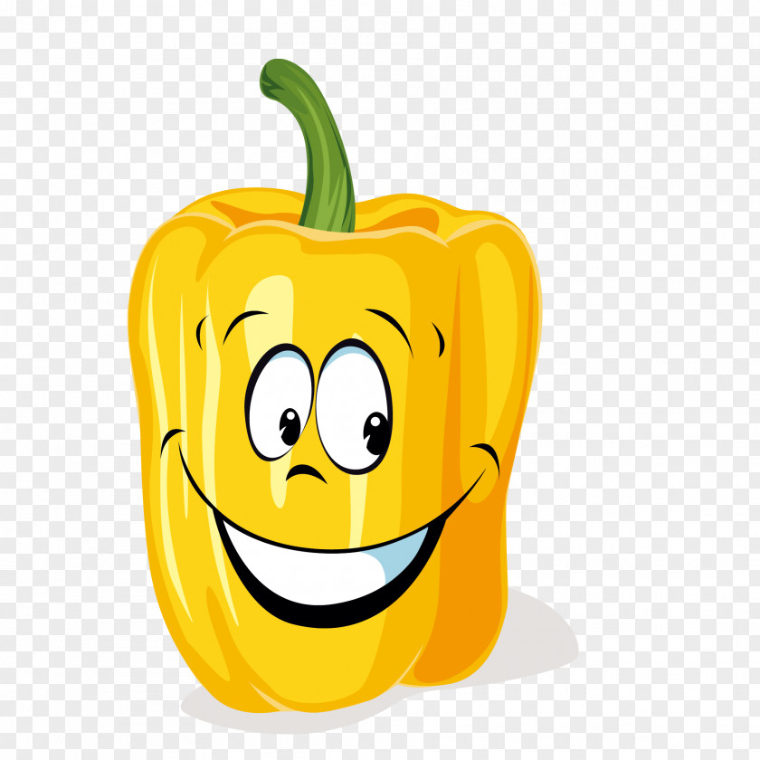 Vector Cartoon Yellow Pepper Capsicum Annuum Clip Art PNG