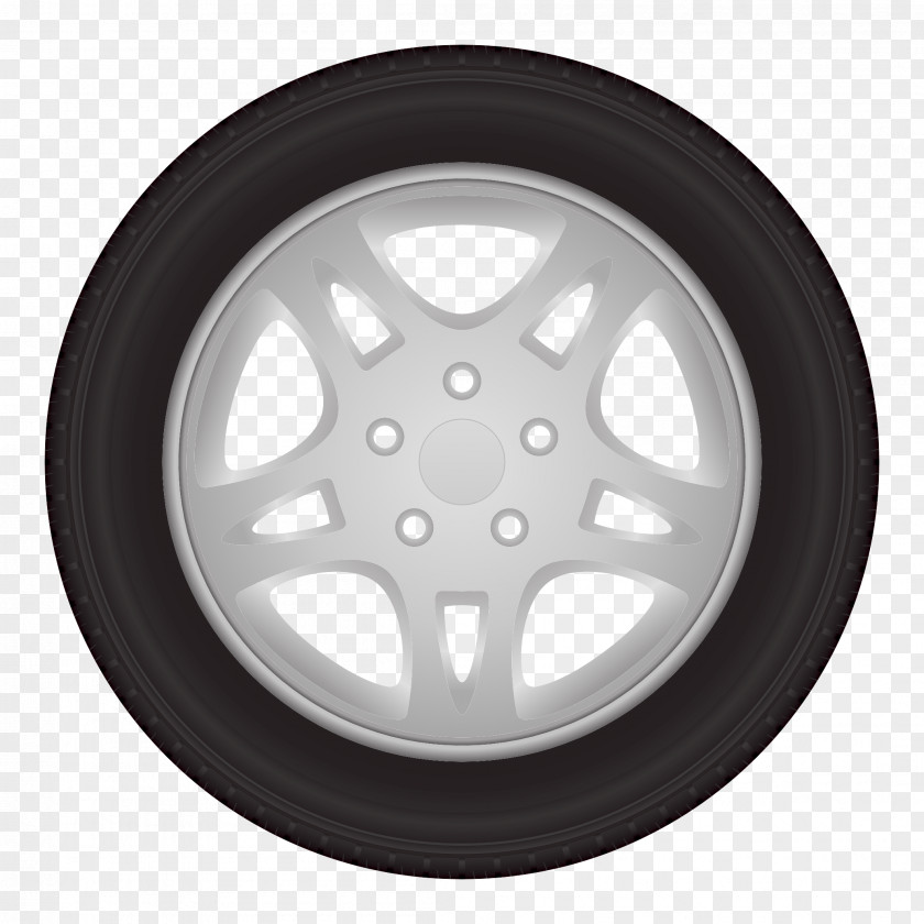Car Wheel Vector Flat Tire Rim PNG