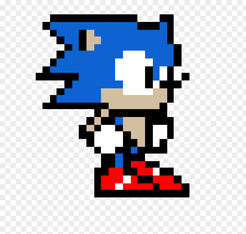 Sonic The Hedgehog Minecraft Pixel Art PNG