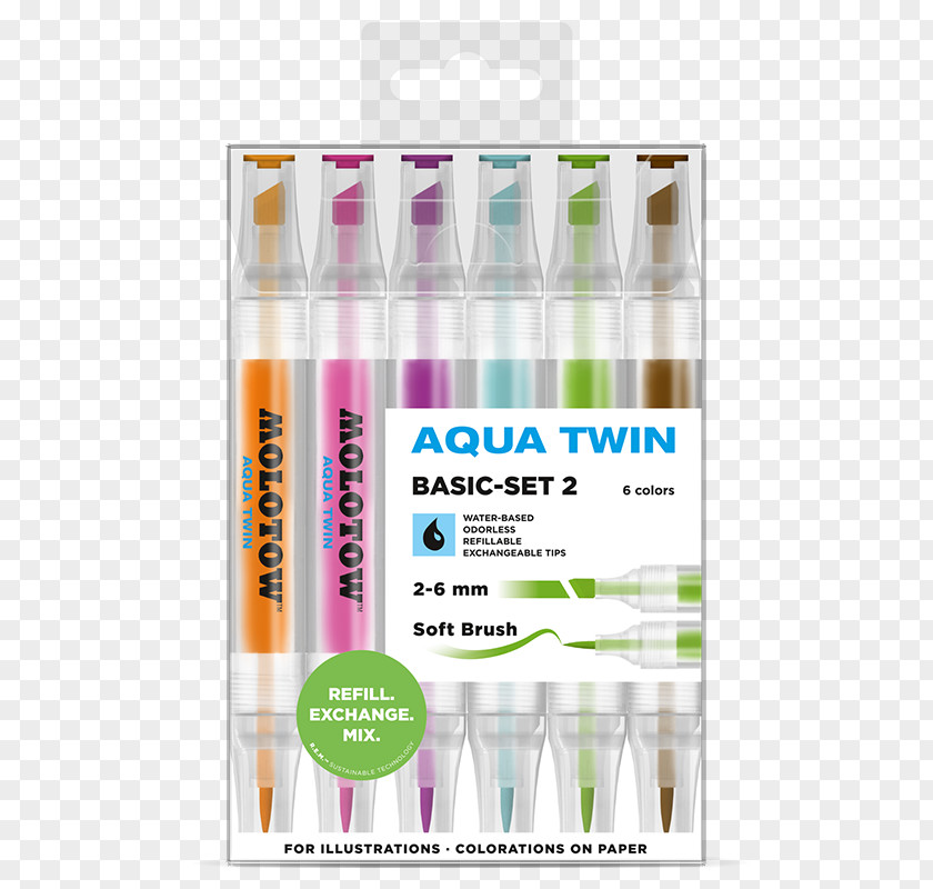 Watercolor Aqua Marker Pen Copic Pens Color Liquid PNG