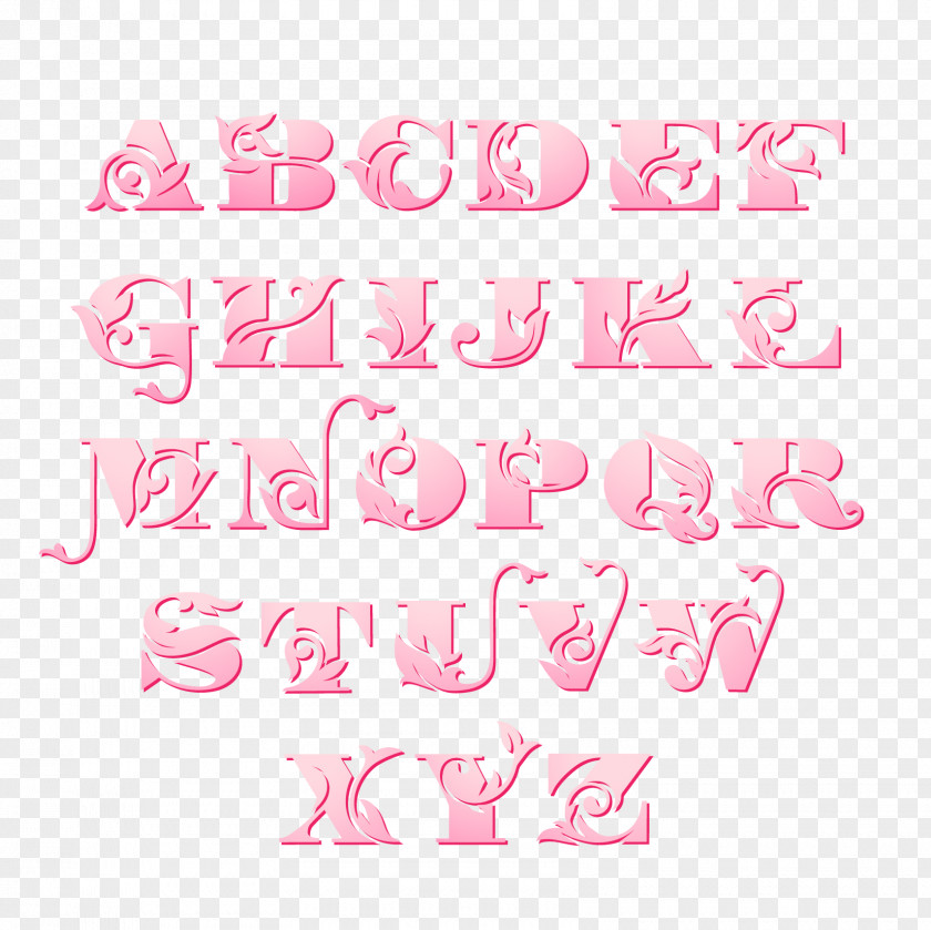 Pink Pattern Letter Design Vector Material PNG