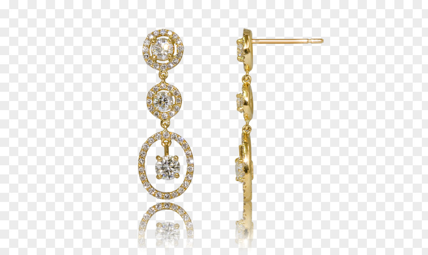 Diamond Earring Gold Białe Złoto PNG
