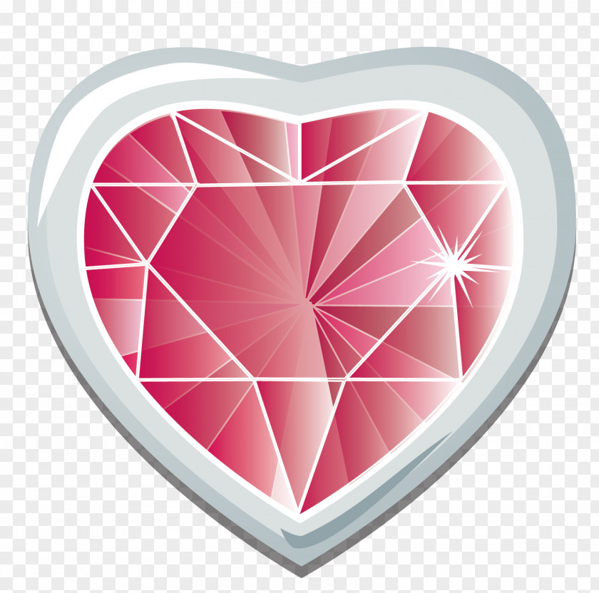 Heart-shaped Diamond Ornaments Gemstone Heart Clip Art PNG