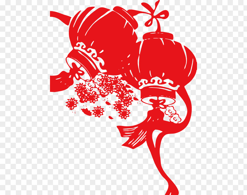 Chinese New Year Lantern Papercutting Fu Traditional Holidays PNG