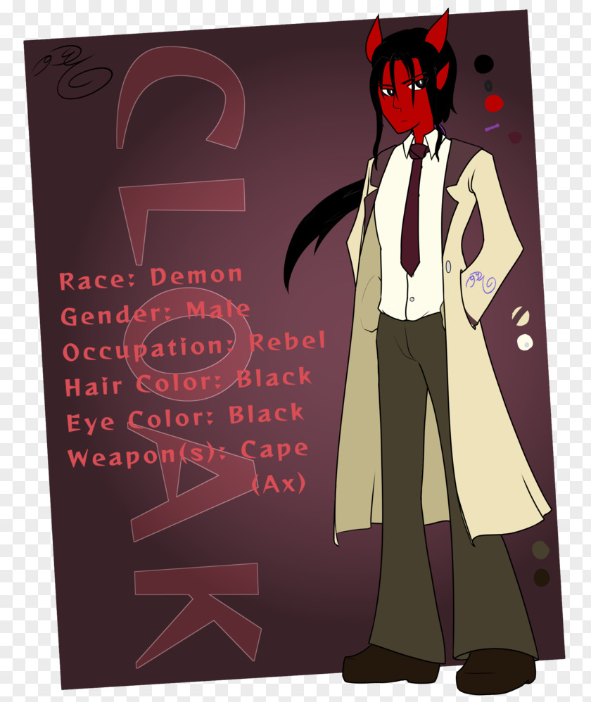 Demon Cloak Illustration Poster Cartoon Text Messaging Character PNG