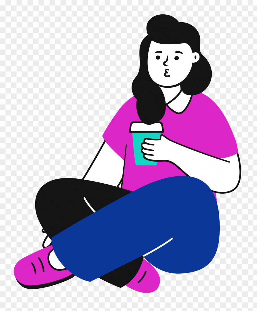 Sitting On Floor Sitting Woman PNG