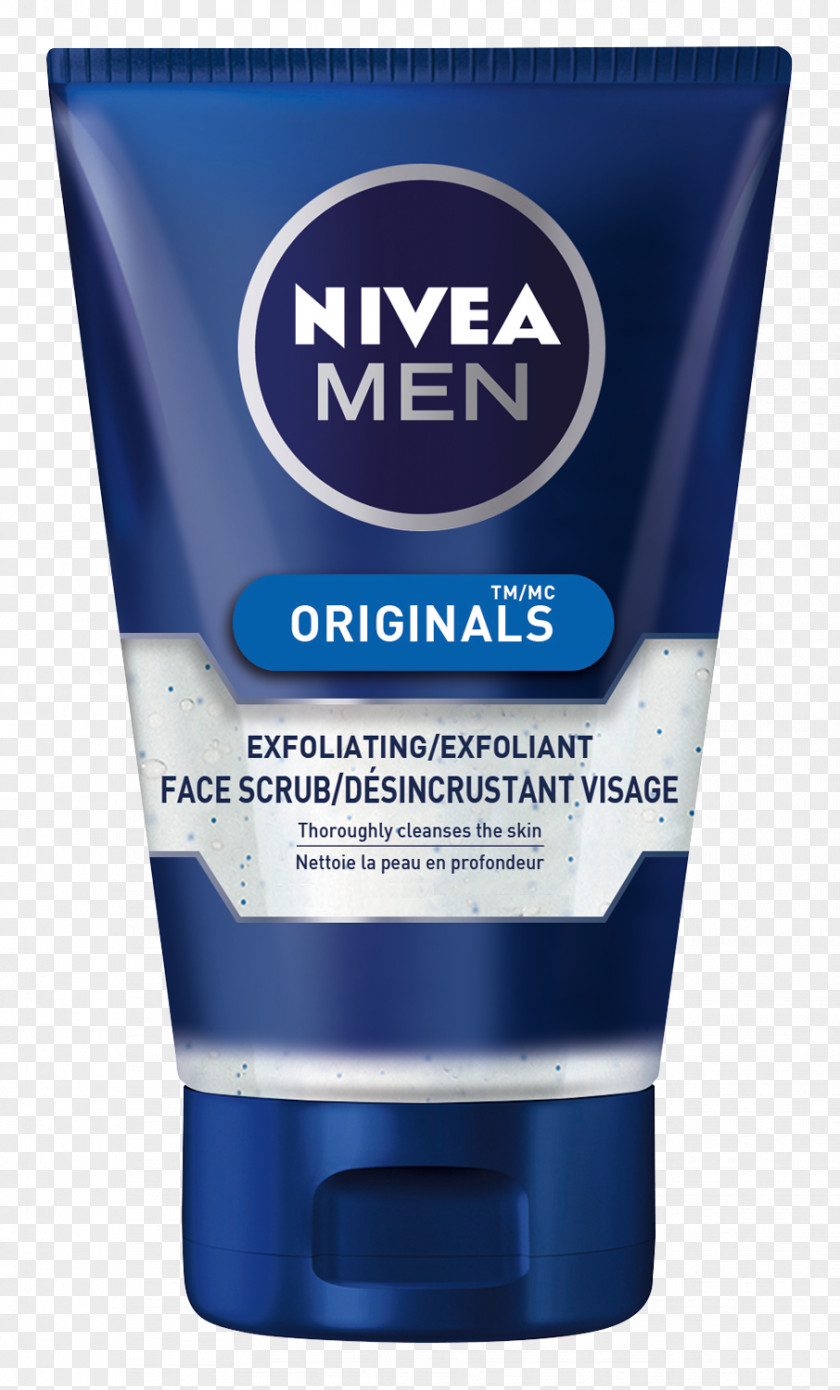 Face Scrub Cleanser NIVEA Men Maximum Hydration Nourishing Lotion Exfoliation Facial Care PNG