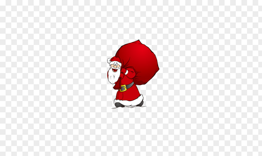 Santa Carry A Gift Bag Ded Moroz Claus Cartoon PNG