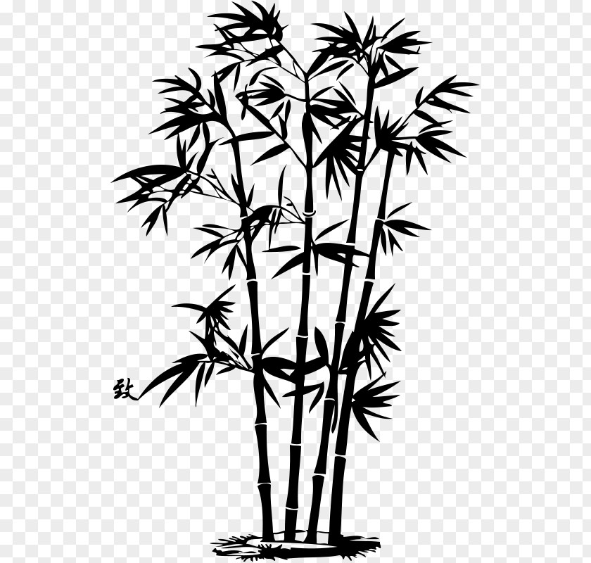 Bamboo,natural Bamboo Ink Wash Painting PNG