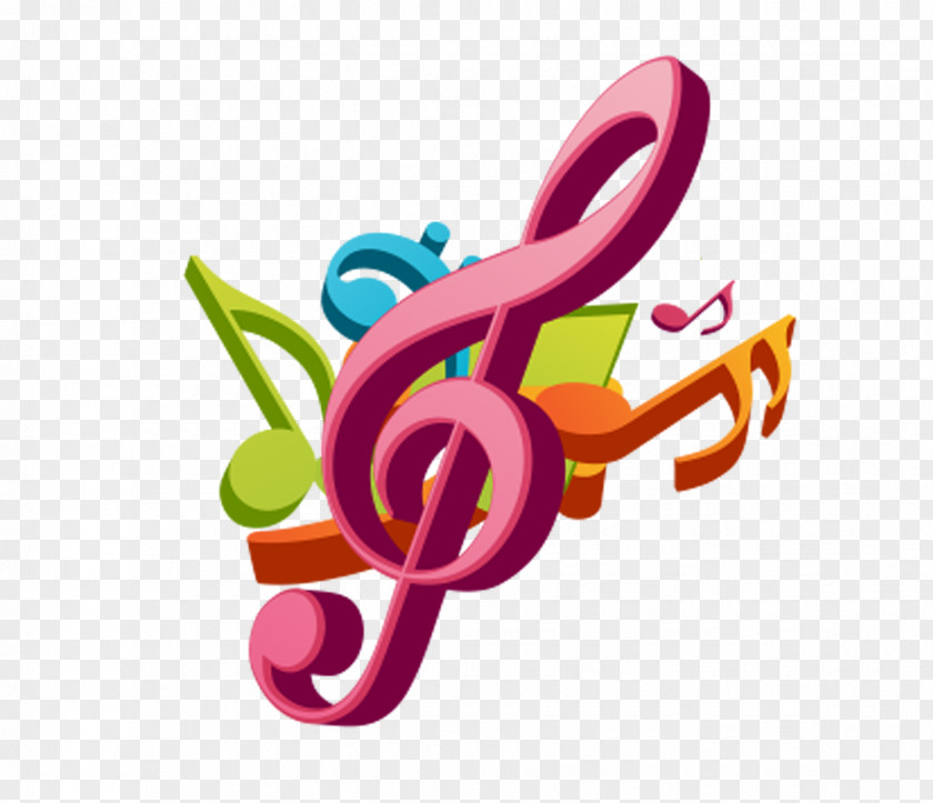 Color Notes Musical Note Illustration PNG