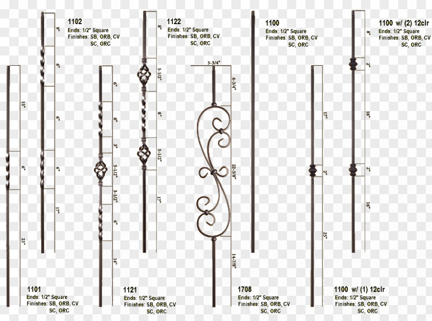 Iron Wrought Baluster Stairs Metal PNG