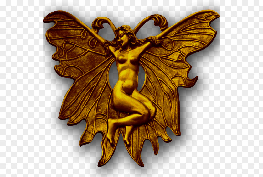 Plastic Copper Butterfly Goddess PNG