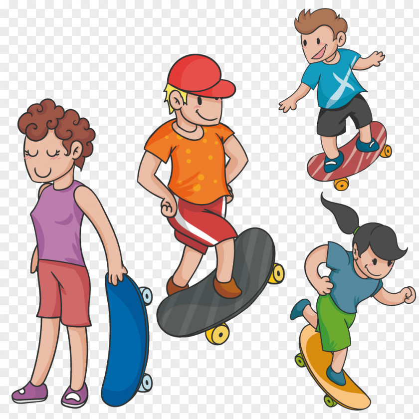 Skateboarding Girl Distribution Company PNG Company, Hand-painted skateboard clipart PNG