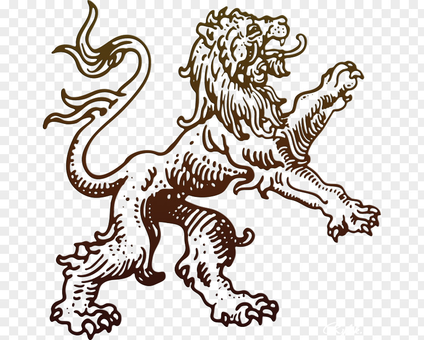 Vintage Element Lion Tiger Clip Art Drawing Visual Arts PNG