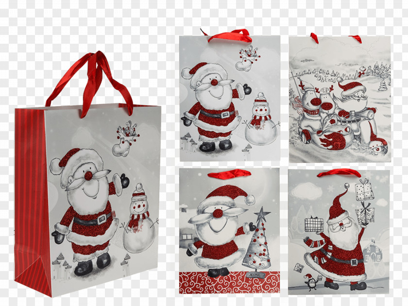 Blue Letterhead Santa Claus Paper Gift Christmas Day Bag PNG