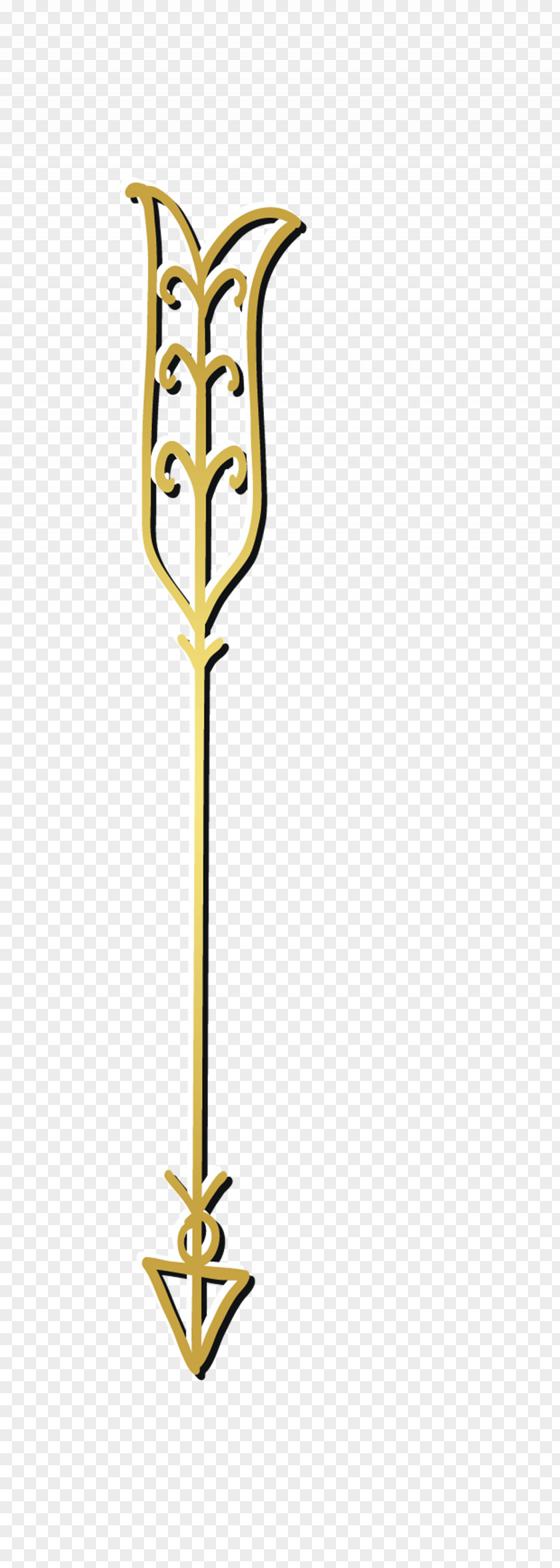 Gold Bow And Arrow Material PNG