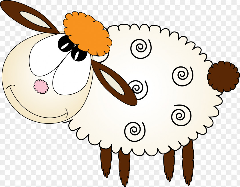 Hand Painted White Sheep Drawing Illustration PNG
