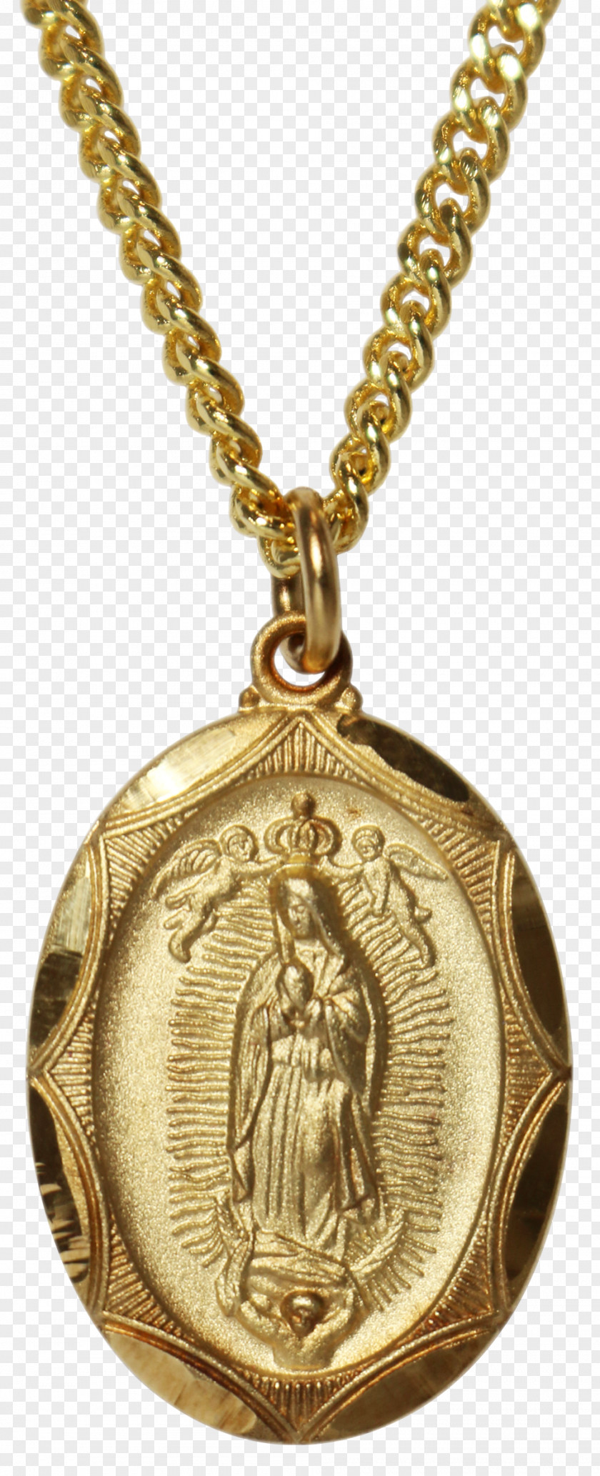Cartoon Gold Medal Charms & Pendants Necklace Our Lady Of Guadalupe PNG