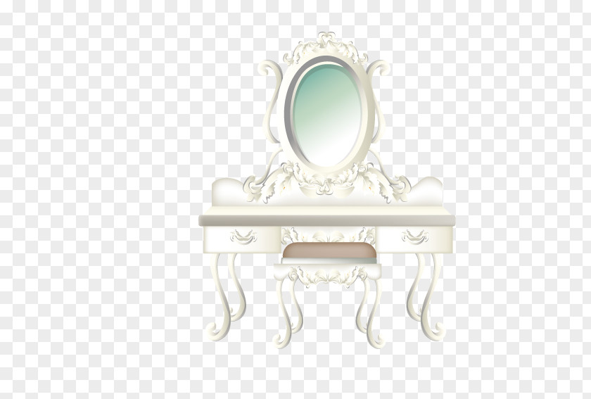 White Dressing Table Mirror Rectangle PNG