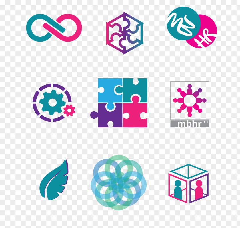 Initials Logo Business Human Resources Font PNG