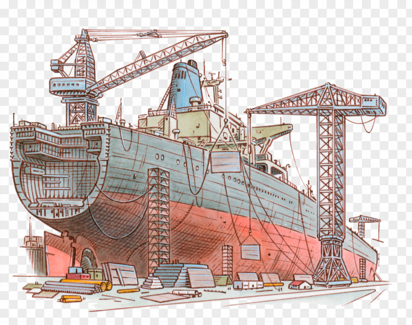 Ferry Pier Illustration Port Cargo PNG