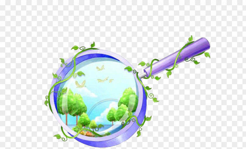 Purple Magnifying Glass Illustration PNG