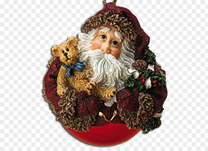 Santa Claus Christmas Ornament Boyds Bears PNG
