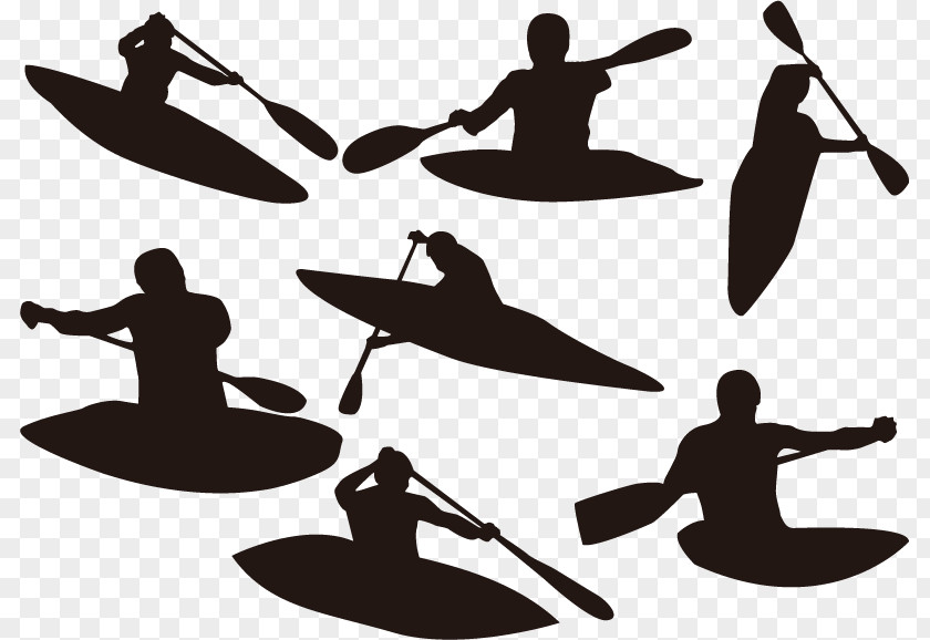 Kayaking Silhouette Canoeing PNG