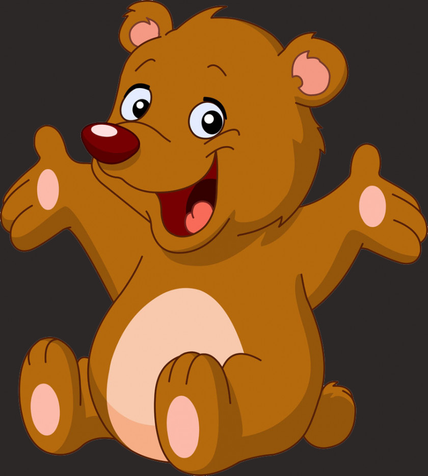 Lovely Hand-painted Bear Drawing Cartoon Clip Art PNG