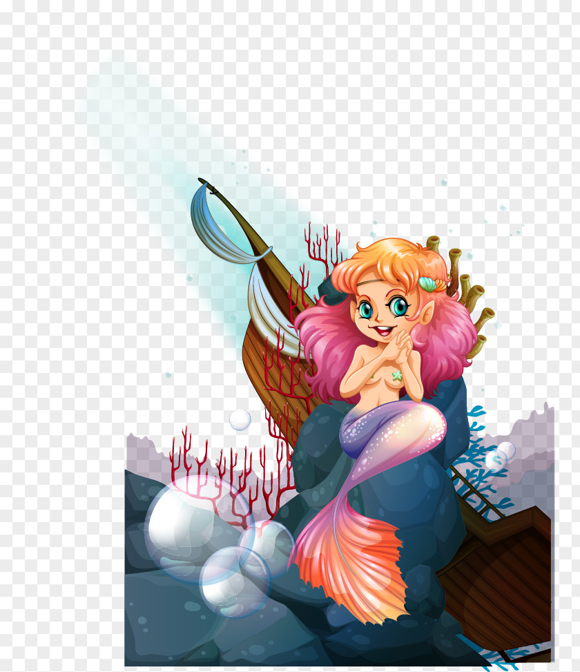 Cartoon Mermaid Vector Photography Sea Royalty-free Illustration PNG