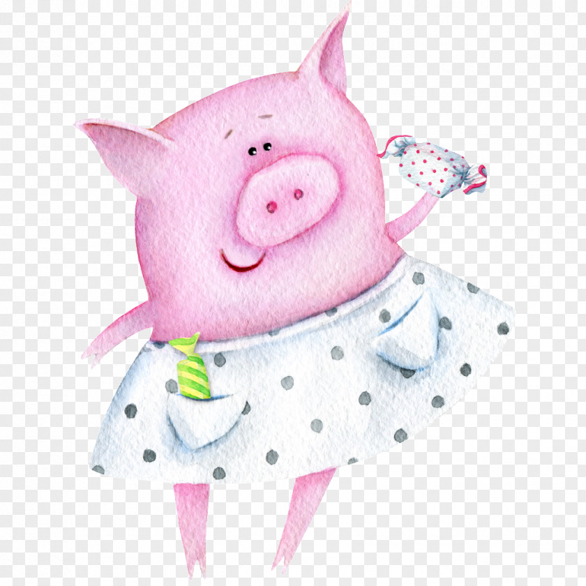 Cerdito Ornament Domestic Pig Illustration Bacon Image PNG