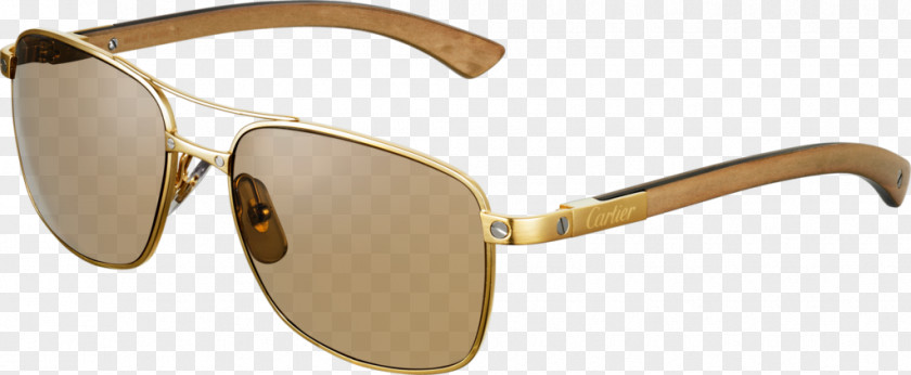 Golden Brown Wood Goggles Cartier Sunglasses Gafas & De Sol PNG
