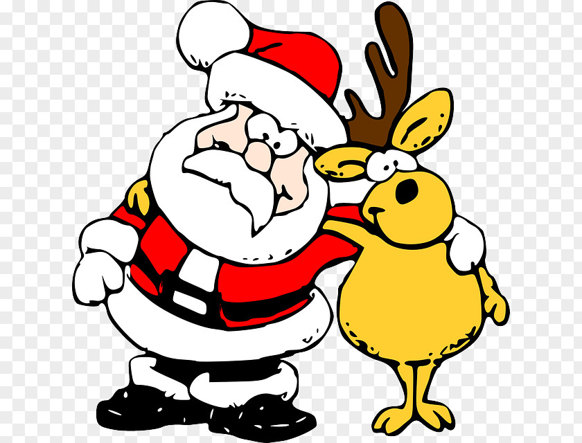 Santa And Elk Cartoon Claus Christmas Clip Art PNG
