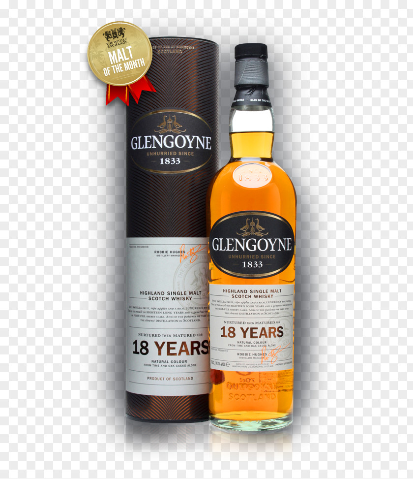 18 Years Old Liqueur Whiskey Glengoyne Distillery Single Malt Whisky Scotch PNG