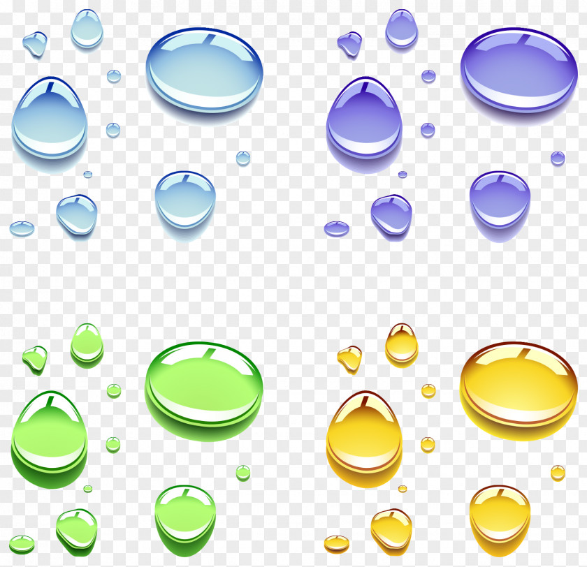 Color Water Droplets Vector Drop Clip Art PNG