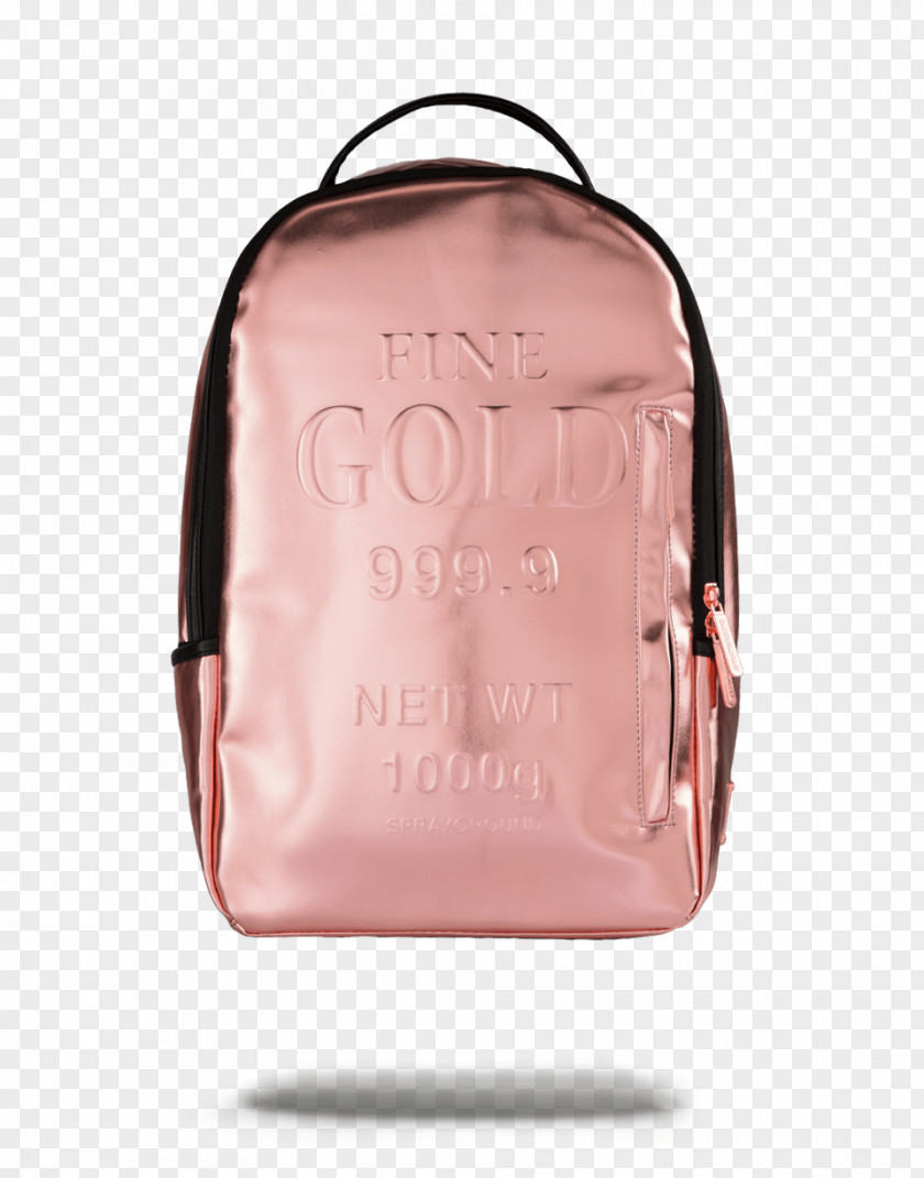 Backpack Gold Bag Metal Rose PNG