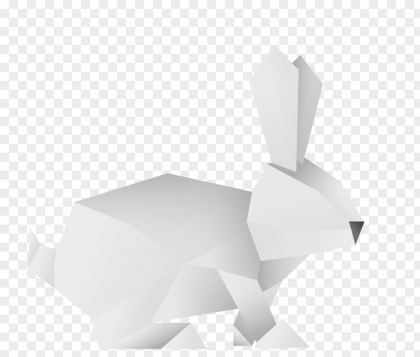 Cute Bunny Element Vector Material White Rabbit Origami European PNG