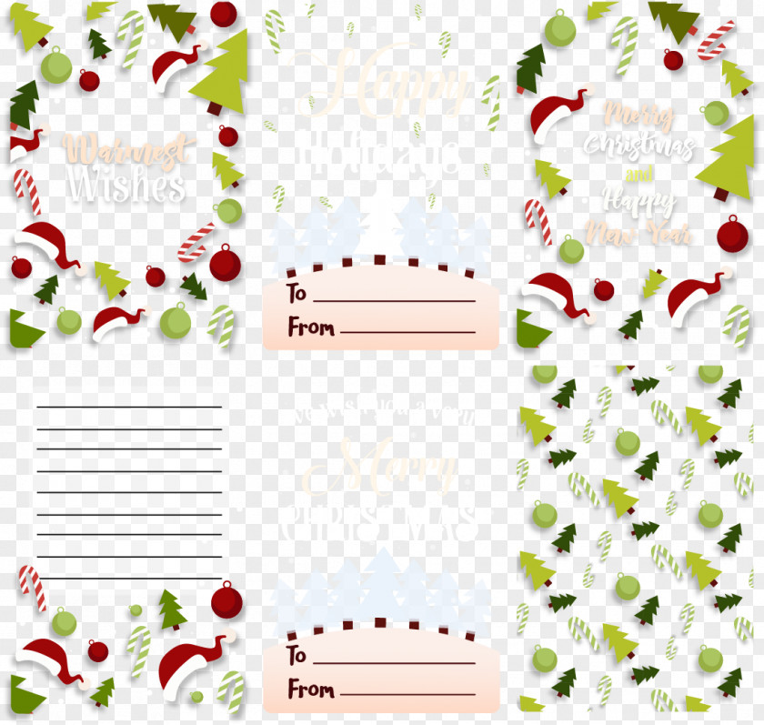 Cute Christmas Elements Postcard Paper Ornament Post Cards Greeting & Note PNG