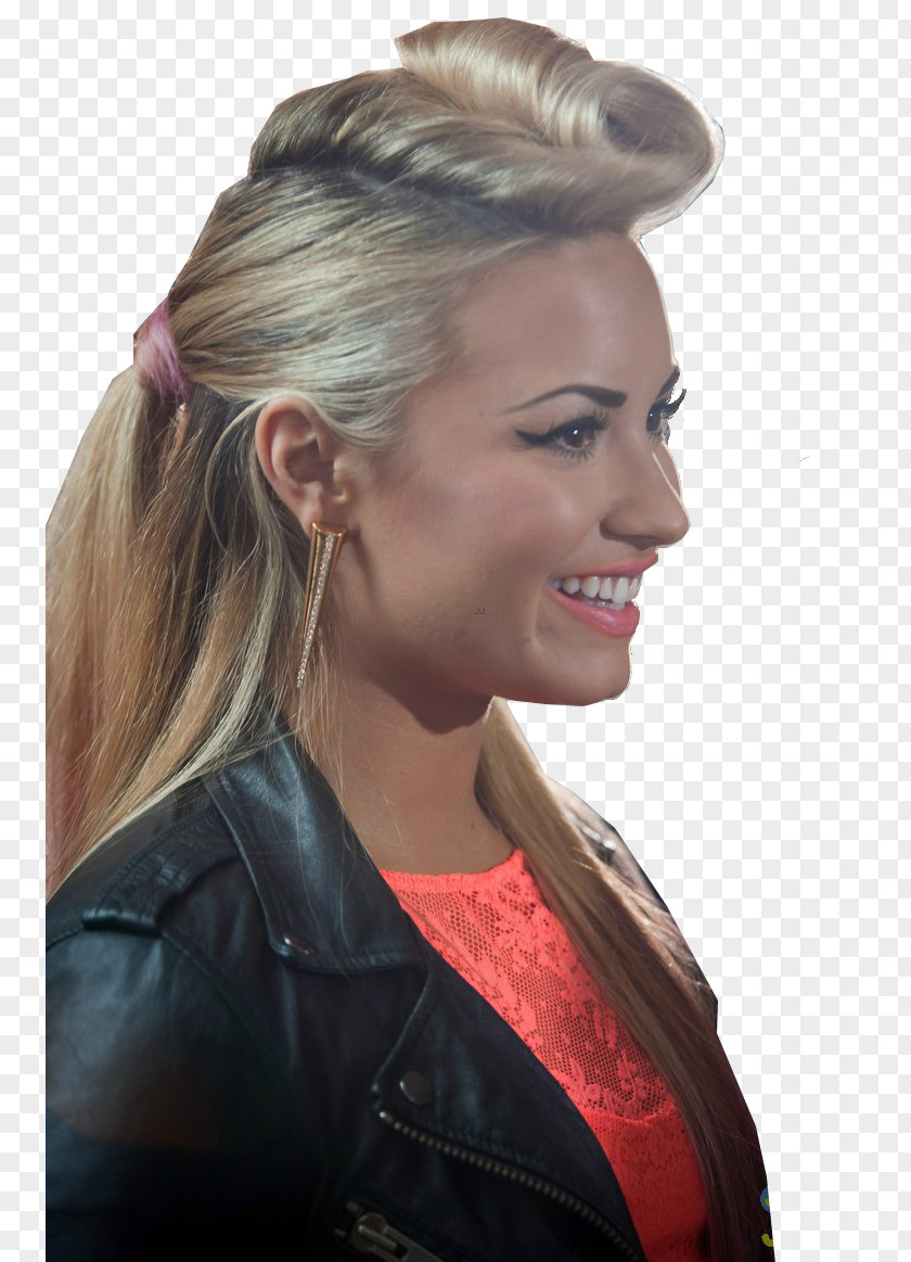 Demi Lovato Blond Long Hair Hairstyle Coloring PNG