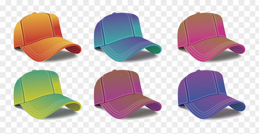 Color Cap Vector Material T-shirt Hat Baseball Illustration PNG