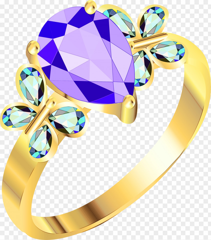 Diamond Cobalt Blue Wedding Ring PNG