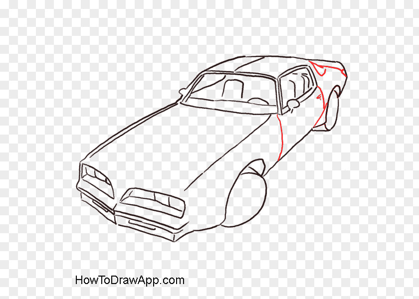 Dividing Line Pattern Pontiac Firebird Car Art Drawing PNG