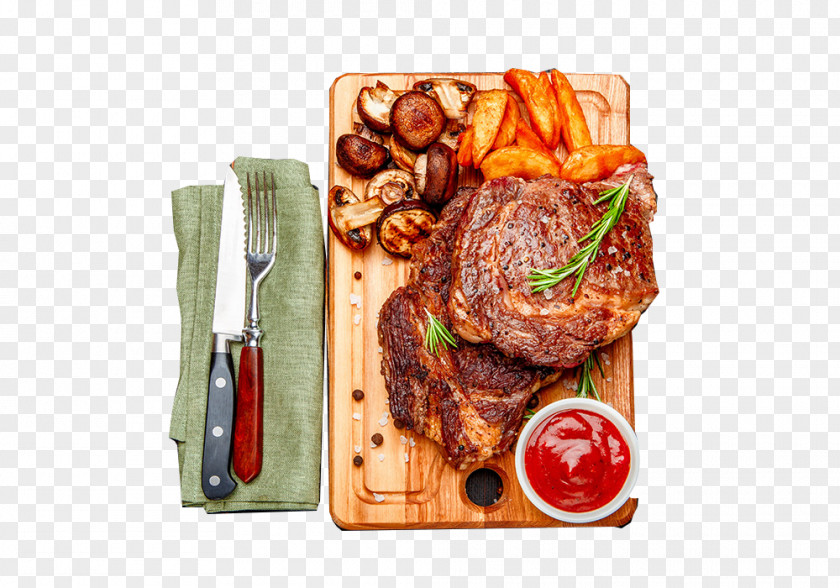 Free HD Buckle Steak Cutlery Beefsteak Roast Beef Rib Eye Roasting PNG