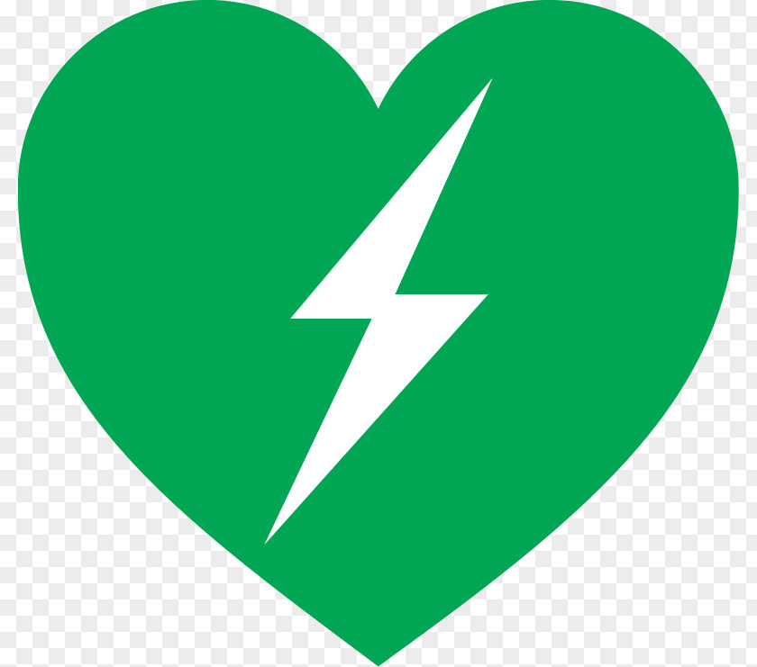 Green Heart Defibrillation Automated External Defibrillators Logo Electrocardiography PNG
